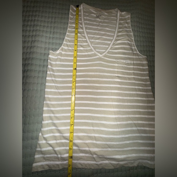 Madewell Whisper 100% Cotton Tank Top Striped Casual V-Neck Pocket. Size S NWOT - Picture 8 of 13